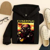 Cyberpug Parody Pug Dog Cyber Punk Hoodie