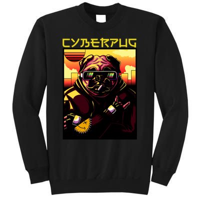 Cyberpug Parody Pug Dog Cyber Punk Sweatshirt