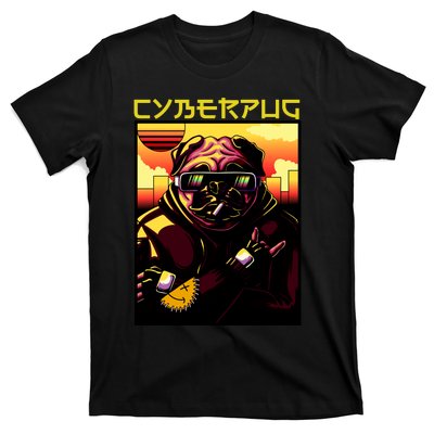 Cyberpug Parody Pug Dog Cyber Punk T-Shirt