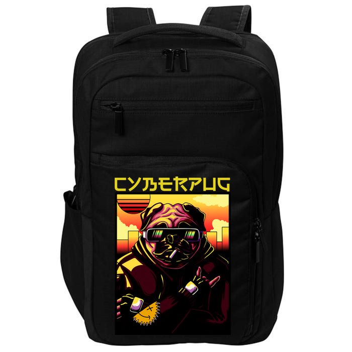 Cyberpug Parody Pug Dog Cyber Punk Impact Tech Backpack