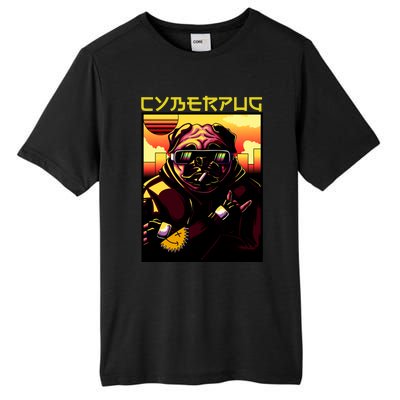 Cyberpug Parody Pug Dog Cyber Punk Tall Fusion ChromaSoft Performance T-Shirt