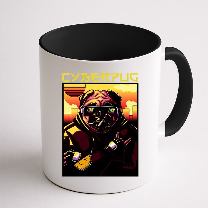 Cyberpug Parody Pug Dog Cyber Punk Coffee Mug
