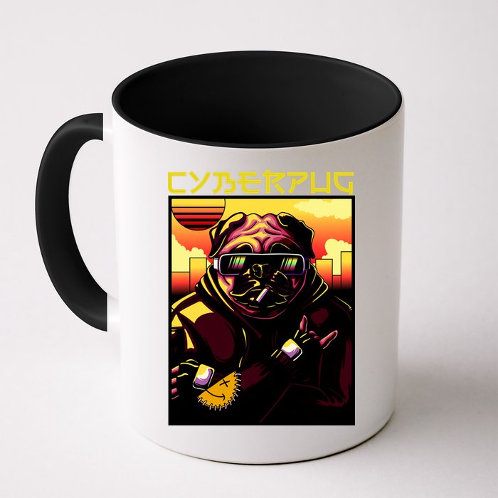 Cyberpug Parody Pug Dog Cyber Punk Coffee Mug