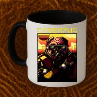 Cyberpug Parody Pug Dog Cyber Punk Coffee Mug