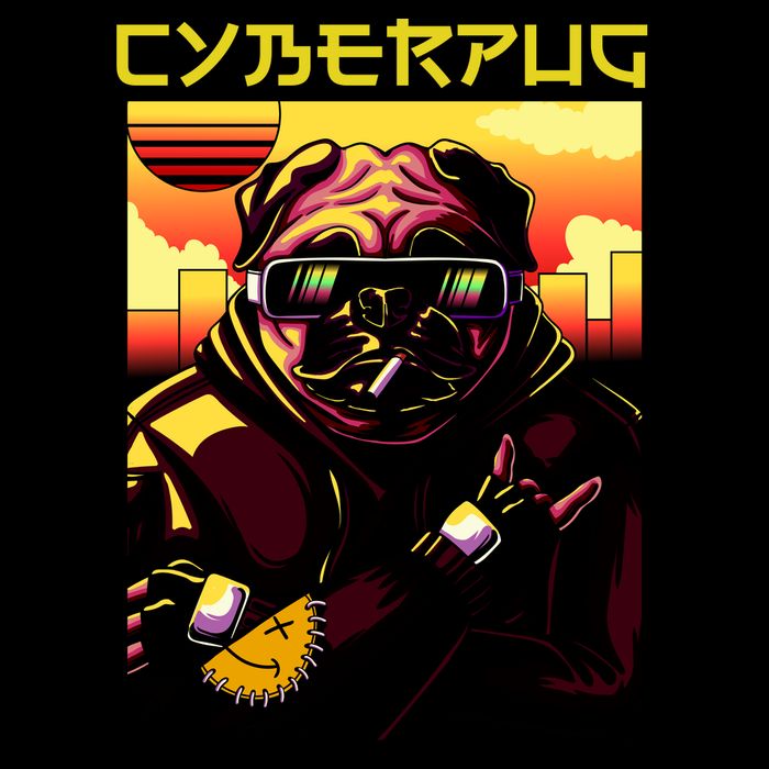 Cyberpug Parody Pug Dog Cyber Punk Coffee Mug