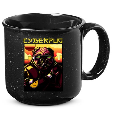 Cyberpug Parody Pug Dog Cyber Punk 15oz Campfire Ceramic Mug