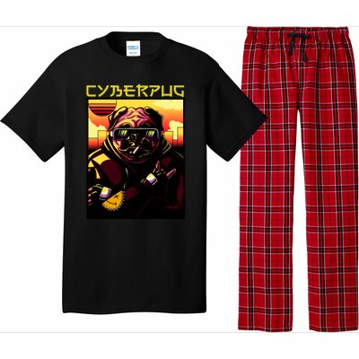 Cyberpug Parody Pug Dog Cyber Punk Pajama Set