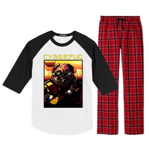 Cyberpug Parody Pug Dog Cyber Punk Raglan Sleeve Pajama Set