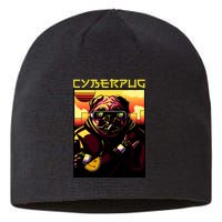Cyberpug Parody Pug Dog Cyber Punk Sustainable Beanie
