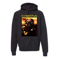 Cyberpug Parody Pug Dog Cyber Punk Premium Hoodie