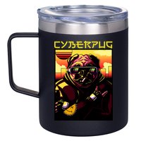 Cyberpug Parody Pug Dog Cyber Punk 12oz Stainless Steel Coffee Mug