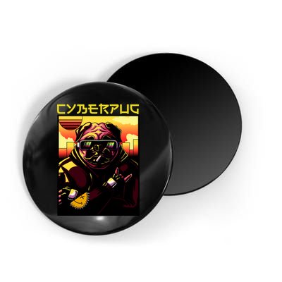 Cyberpug Parody Pug Dog Cyber Punk Magnet