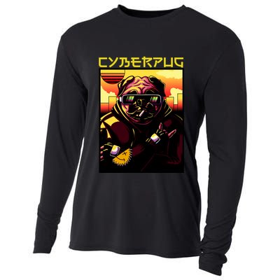 Cyberpug Parody Pug Dog Cyber Punk Cooling Performance Long Sleeve Crew