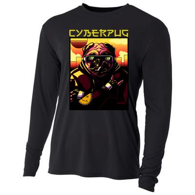 Cyberpug Parody Pug Dog Cyber Punk Cooling Performance Long Sleeve Crew