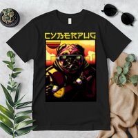 Cyberpug Parody Pug Dog Cyber Punk Premium T-Shirt