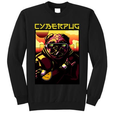 Cyberpug Parody Pug Dog Cyber Punk Tall Sweatshirt