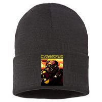 Cyberpug Parody Pug Dog Cyber Punk Sustainable Knit Beanie