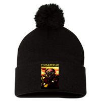 Cyberpug Parody Pug Dog Cyber Punk Pom Pom 12in Knit Beanie