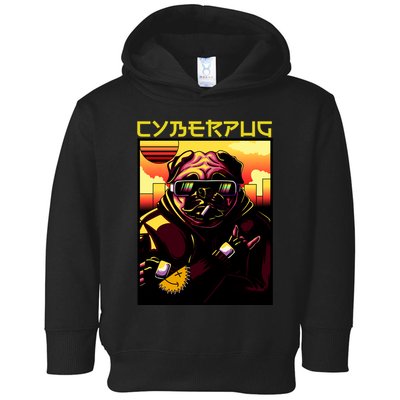 Cyberpug Parody Pug Dog Cyber Punk Toddler Hoodie