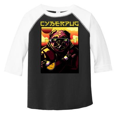 Cyberpug Parody Pug Dog Cyber Punk Toddler Fine Jersey T-Shirt