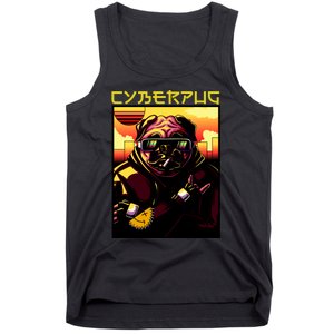 Cyberpug Parody Pug Dog Cyber Punk Tank Top