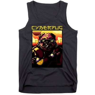 Cyberpug Parody Pug Dog Cyber Punk Tank Top