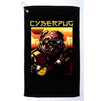 Cyberpug Parody Pug Dog Cyber Punk Golf Towel
