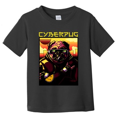 Cyberpug Parody Pug Dog Cyber Punk Toddler T-Shirt