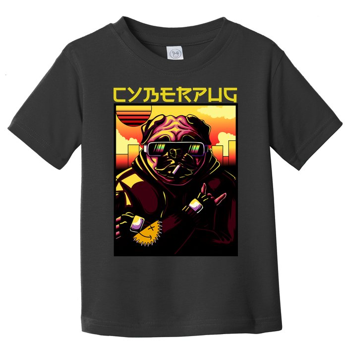 Cyberpug Parody Pug Dog Cyber Punk Toddler T-Shirt