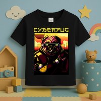 Cyberpug Parody Pug Dog Cyber Punk Toddler T-Shirt