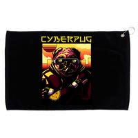 Cyberpug Parody Pug Dog Cyber Punk Grommeted Golf Towel
