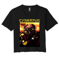 Cyberpug Parody Pug Dog Cyber Punk Crop Top