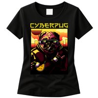 Cyberpug Parody Pug Dog Cyber Punk Womens T-Shirt