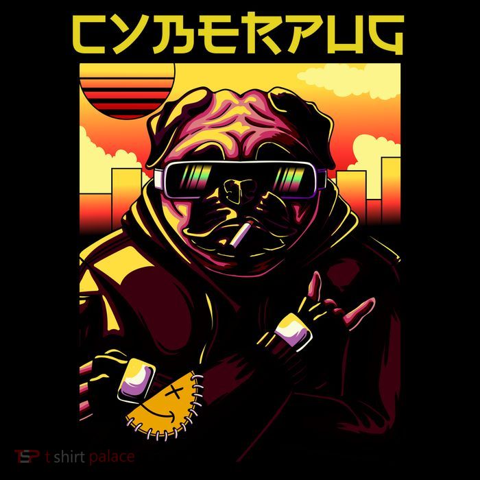 Cyberpug Parody Pug Dog Cyber Punk Zip Tote Bag