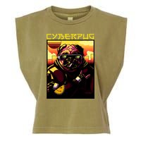 Cyberpug Parody Pug Dog Cyber Punk Garment-Dyed Women's Muscle Tee