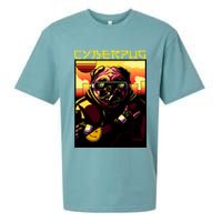 Cyberpug Parody Pug Dog Cyber Punk Sueded Cloud Jersey T-Shirt