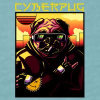 Cyberpug Parody Pug Dog Cyber Punk Sueded Cloud Jersey T-Shirt