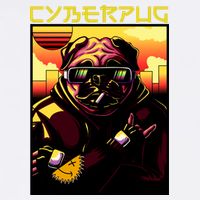 Cyberpug Parody Pug Dog Cyber Punk Garment-Dyed Sweatshirt