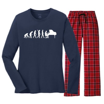 Cool Piano Player Design For Men Women Piano Teacher Pianist Women's Long Sleeve Flannel Pajama Set 