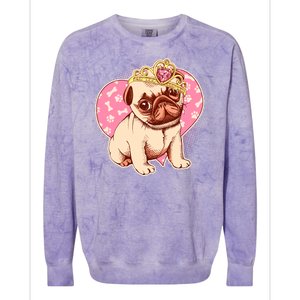 Cute Princess Pug Dog Colorblast Crewneck Sweatshirt