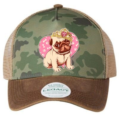 Cute Princess Pug Dog Legacy Tie Dye Trucker Hat