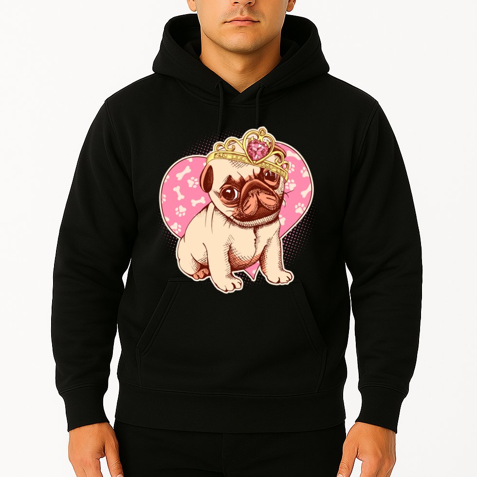 Cute Princess Pug Dog Hoodie
