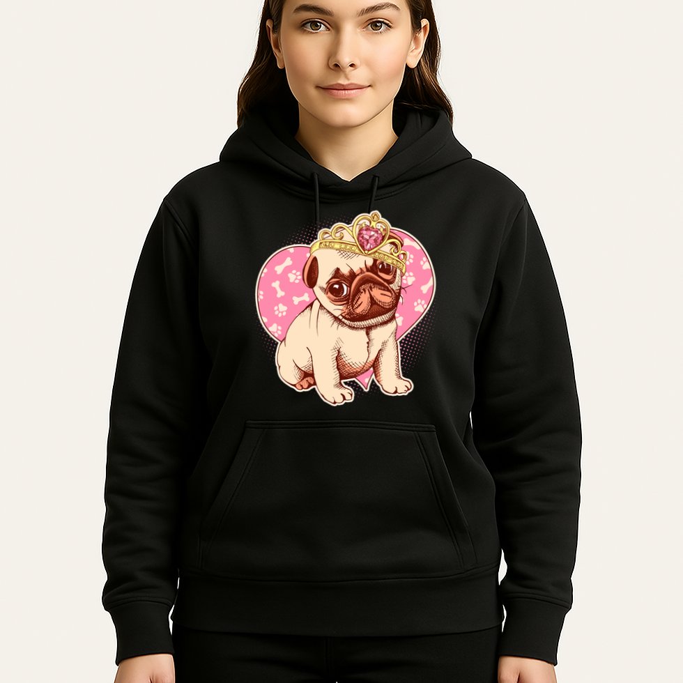 Cute Princess Pug Dog Hoodie