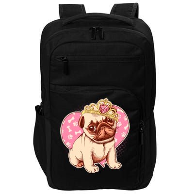 Cute Princess Pug Dog Impact Tech Backpack