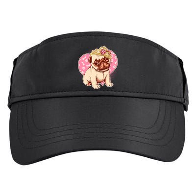 Cute Princess Pug Dog Adult Drive Performance Visor