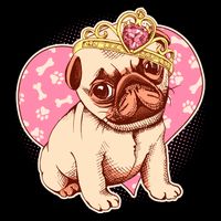 Cute Princess Pug Dog Drawstring Bag
