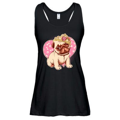 Cute Princess Pug Dog Ladies Essential Flowy Tank