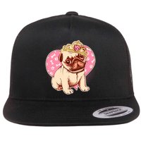 Cute Princess Pug Dog Flatbill Hat
