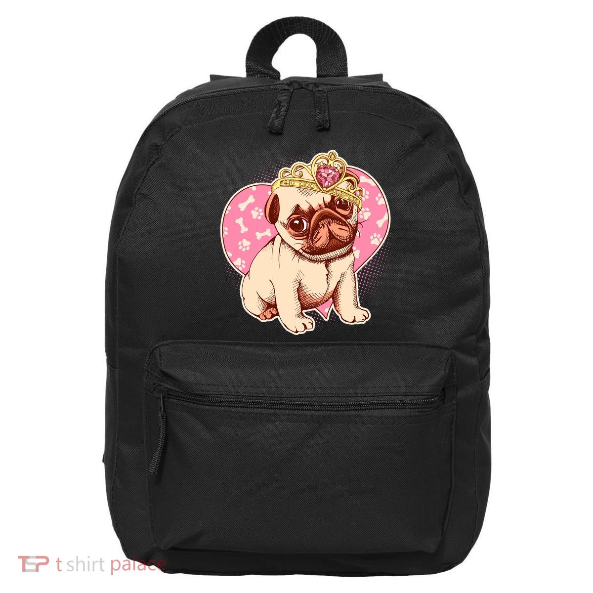 Cute Princess Pug Dog 16 in Basic Backpack