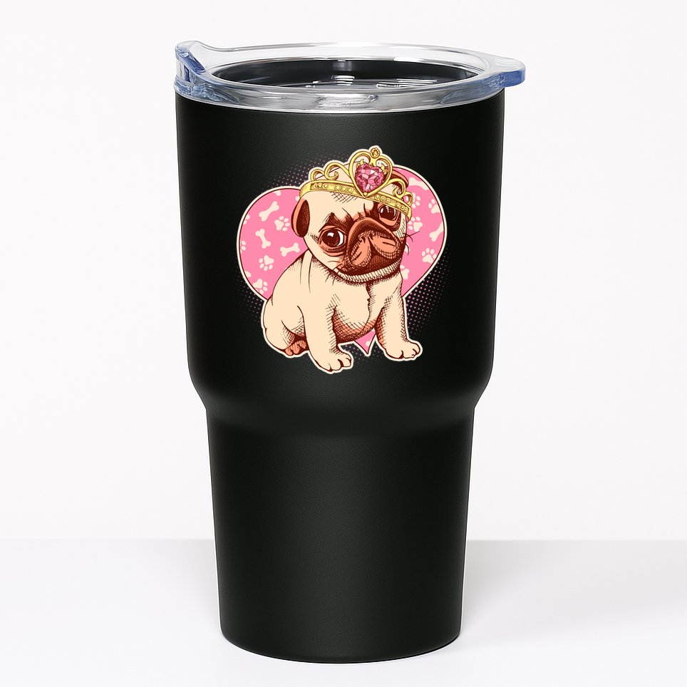 Cute Princess Pug Dog Tumbler